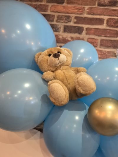 Украса за първи рожден ден с мечета в синьо